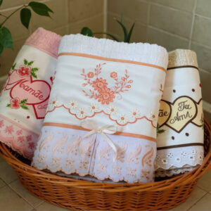 kit de banho - bordados