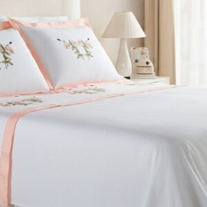 Kit Colcha Flamingo Bordado