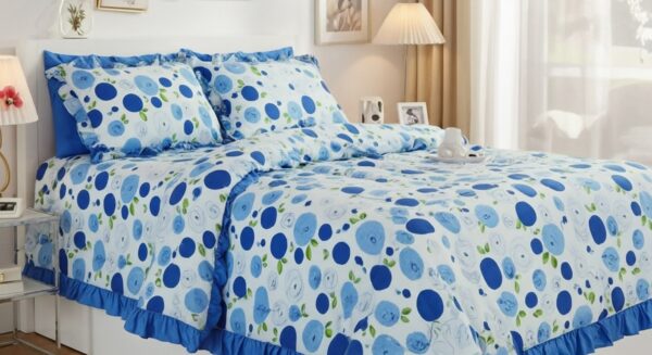 Kit Colcha Estampado Azul